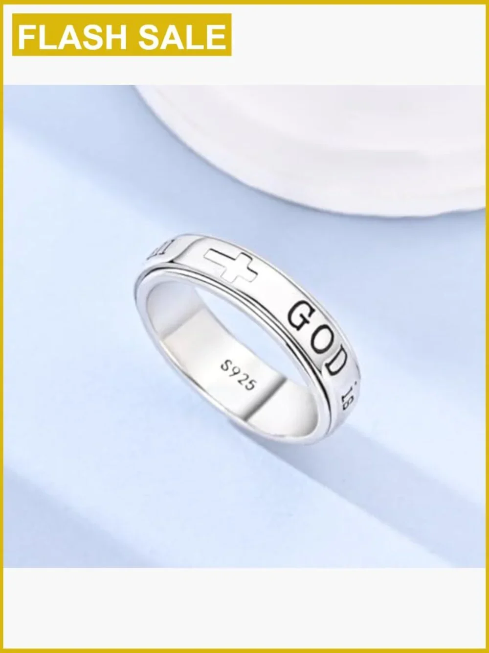 925 Sterling Silver Stackable Ring with Stars and Moon Cubic Zirconia Round